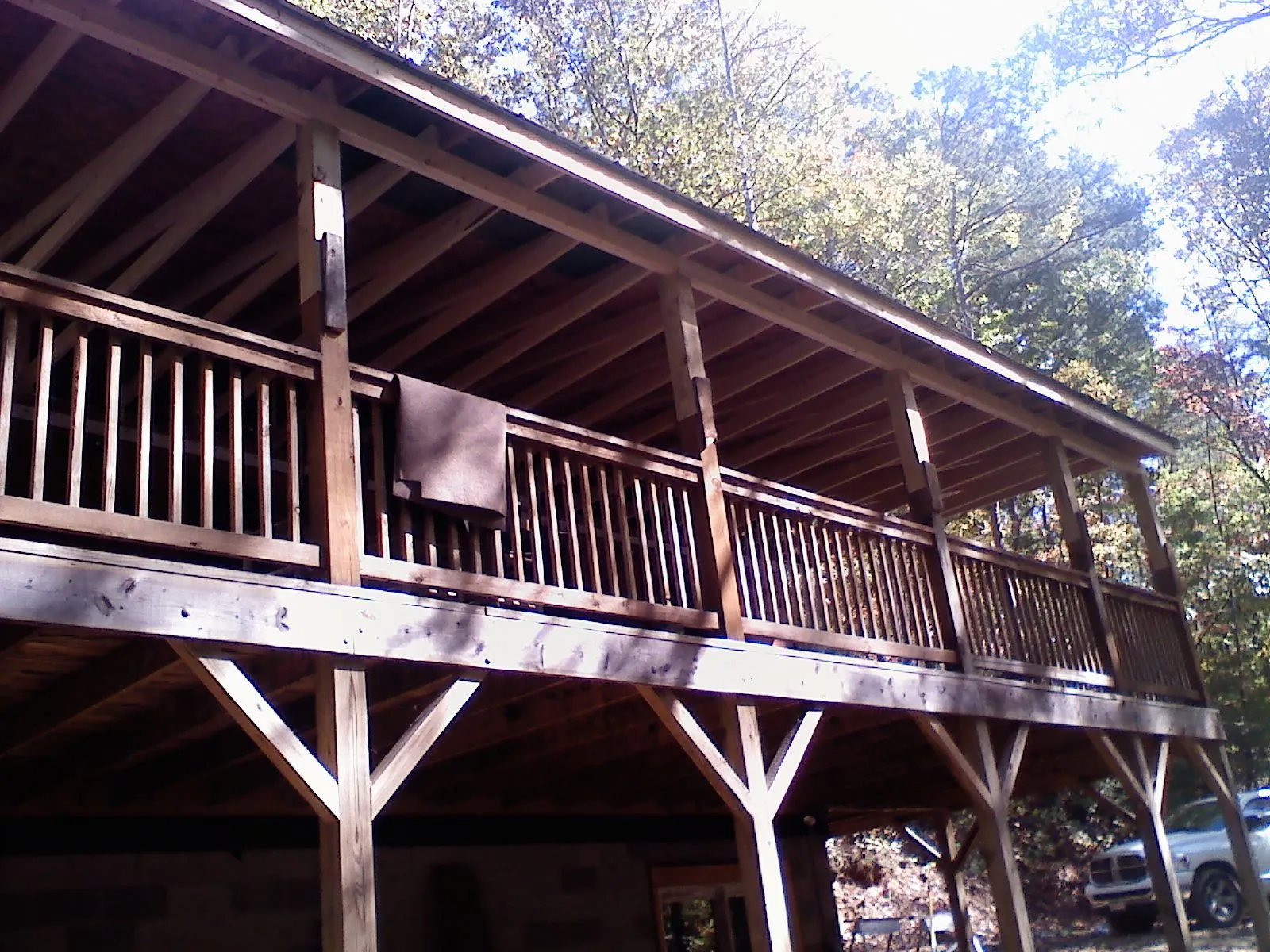 Timber framing under a new elevated porch and deck — Roof Leak Repair in Blue Bell by Roofing Brothers